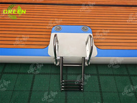 Vert 10x10 Flottant Jet Ski Air Dock Plate-forme Drop Stitch Pontoon Dock Lac Équipement De Jeu D'eau Flottant Bateau Dock