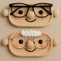 Support à lunettes fait main au crochet pour les grands-parents, support de lunettes en forme de visage de couple, organisateur de bureau amusant, cadeau original pour la grand-mère et le grand-père