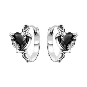 Tengman <b>Black</b> <b>Heart</b> Earrings, Original Niche High-End Earrings, Women's Jewelry - Product Image 1