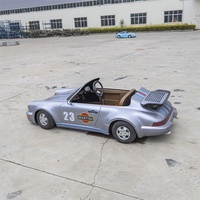 Go Kart Eléctrico Retro Deportivo de Alquiler Comercial, Mini Auto Convertible Vintage 911 para Adultos, para Villas, Parques y Atracciones Turísticas