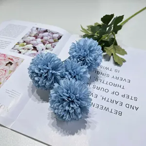 Chrysanthème artificiel en pompon à 4 têtes, économique et en gros, pour décoration <span class=keywords><strong>de</strong></span> mariage, Noël ou remise <span class=keywords><strong>de</strong></span> diplôme, fleur <span class=keywords><strong>de</strong></span> mariage - Product Image 3