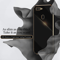 Grosir Casing HP Baru Anti Benturan Murah Ramah Lingkungan Logo Kustom TPU Lembut untuk OPPO A7 Casing HP Berlapis Elektroplating Android