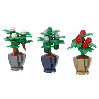 Jouets de construction en blocs de culture en pot de fleurs de la jungle de la ferme, fleurs cannibales, cocotier, jouets éducatifs pour enfants, MOC3055