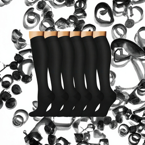 Calcetines de compresión deportivos de punto estampados 100% algodón para otoño, talla grande, unisex, para pantorrillas anchas, 15-20 mmHg, al por mayor - Product Image 2