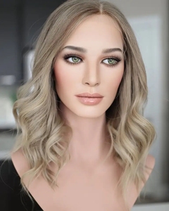 Peluca de Cabello Humano <span class=keywords><strong>Rubio</strong></span> Balayage con Encaje Frontal HD, Peluca sin Pegamento con Ondas Sueltas, Peluca de Cabello Remy - Product Image 2
