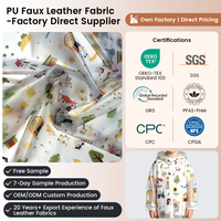 Tissu en cuir PU imperméable 0,2 mm 135 cm pour poncho de pluie personnalisable avec imprimé ferme PFAS pour enfants