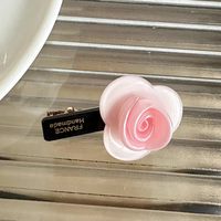 Barrettes latérales 3D en forme de rose, faites à la main, écologiques, légères, en acétate, style vintage français, pour franges et mèches rebelles, personnalisables pour femmes