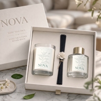 Ensemble cadeau de mariage, diffuseur d'ambiance parfumé aux huiles essentielles, bougie de luxe élégante, parfum d'ambiance pour la maison