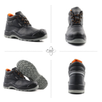 Chaussures de sécurité de travail en cuir véritable à embout d'acier pour hommes S3