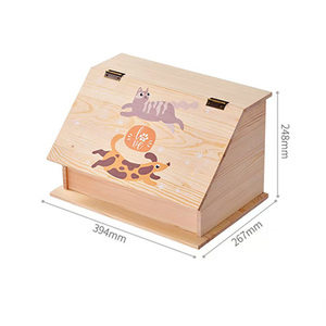 Urna de cremación para mascotas abatible personalizada de fábrica 2025, urna de cremación conmemorativa de madera maciza para gatos y perros, urna de cremación de madera minimalista - Product Image 3