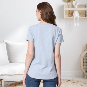 Summer Plus Size Maternity Top <span class=keywords><strong>T</strong></span>-<span class=keywords><strong>shirt</strong></span> en coton doux avec <span class=keywords><strong>fermeture</strong></span> à glissière horizontale pour l'<span class=keywords><strong>allaitement</strong></span> Vêtements d'<span class=keywords><strong>allaitement</strong></span> Confortable S -5XL - Product Image 3