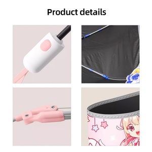 Large Coverage Foldable Straight Umbrella for Adults Anti-Rebound Windproof Compact Folding Fiberglass <b>Frame</b> Wood Handle - Product Image 5