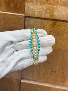 Wholesale Jaipuri Gold Plated Pearl Charm <b>Bracelet</b> Women Handmade Cute Indian Fashion Jewelry OEM ODM Manufacturer Supplier - Product Image 3