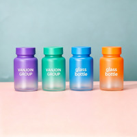 Bouteille en verre de qualité alimentaire de 120 ml, 150 ml, 200 ml pour 30/60/90 capsules, pot en verre cylindrique court recyclable pour vitamines avec bouchon scellé