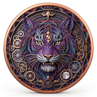 Pièce de monnaie Cyber Beast Tiger en cuivre fin 999 de 1 oz, 3D en relief, couleur UV, effet proof, cadeau pour les collectionneurs de science-fiction