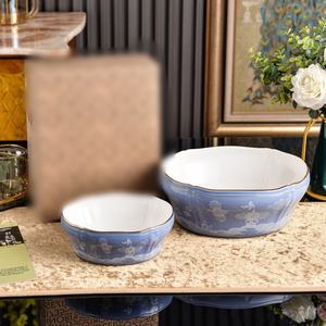 Juego de vajilla de cerámica europea ecológica de 7+10 pulgadas, muy vendido, para uso doméstico y fiestas. - Product Image 1