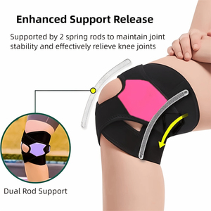 Soporte de <span class=keywords><strong>Rodilla</strong></span> Deportivo Transpirable con Doble Barra de Resorte y Correas Ajustables <span class=keywords><strong>para</strong></span> Correr, Baloncesto, Ejercicio al Aire Libre - Product Image 3