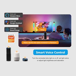 1PCS Barra de Luz LED RGB Inteligente con Control por APP, Lámpara Sinfónica WiFi Bluetooth, Luz Ambiental de Escritorio, Luces Rítmicas Activadas por Voz - Product Image 2