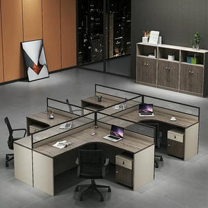 Escritorio y Silla de Oficina Modernos con Separador, Estación de Servicio al Cliente para Cuatro Personas, Escritorio de <span class=keywords><strong>Estudio</strong></span> para Profesor, Contador y Personal - Product Image 4