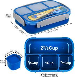<b>Lunch</b> <b>Box</b> Kids Bento Plastic Plastic Containers <b>Lunch</b> <b>Box</b> for Adults/<b>Toddler</b> 4 Compartment Bento <b>Lunch</b> <b>Box</b> Freezer Safe - Product Image 2