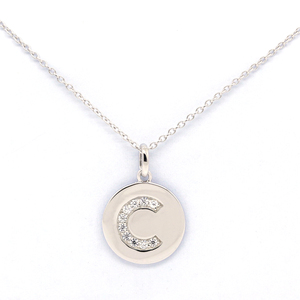Eccellente moda 925 in argento Sterling CZ <span class=keywords><strong>lettera</strong></span> <span class=keywords><strong>C</strong></span> Set gioielli collane da donna - Product Image 1