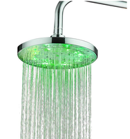 Pommeau de douche Led haute pression, de luxe, pour salle de bain, à fixation ronde, couleur changeante, 8 pouces, avec lumière
