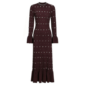 Đầm len dáng đuôi cá ôm body cao cấp, khóa kim loại chắc chắn, kiểu dáng thanh lịch, xu hướng Thu <span class=keywords><strong>2025</strong></span> dành cho quý cô Pháp. - Product Image 2