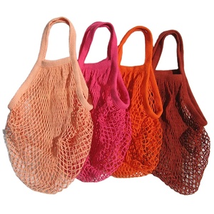 Vente en gros de <span class=keywords><strong>sac</strong></span> à provisions en maille de coton en corde colorée pour la plage doublée de stockage écologique pour fruits mangue - Product Image 1