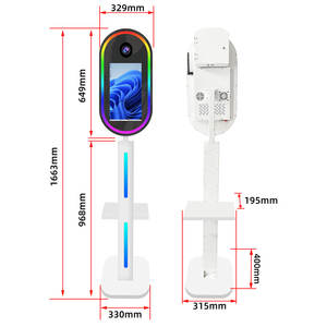 Máquina de fotomatón con espejo para selfies para eventos de boda con caja de cámara de pantalla táctil y soporte de impresora, fotomatón con espejo mágico ovalado - Product Image 3