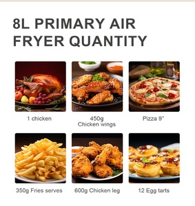 Friteuse à air en acier inoxydable <span class=keywords><strong>de</strong></span> qualité alimentaire 304, capacité <span class=keywords><strong>de</strong></span> 8 L, four en acier inoxydable avec écran LCD, température <span class=keywords><strong>de</strong></span> <span class=keywords><strong>cuisson</strong></span>, multifonction, grille-pain - Product Image 3