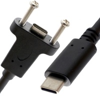 Cable de Montaje en Panel USB Macho-Hembra con Conector RJ45 Ethernet Tipo C Micro Mini B con Bloqueo de Rosca