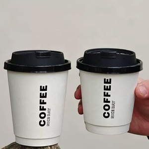 แก้วกระดาษแบบใช้แล้วทิ้งสำหรับไอศกรีม กาแฟ ขนาด 8 ออนซ์ แบบสองชั้น พร้อมฝาปิด สำหรับซื้อกลับบ้าน - Product Image 3