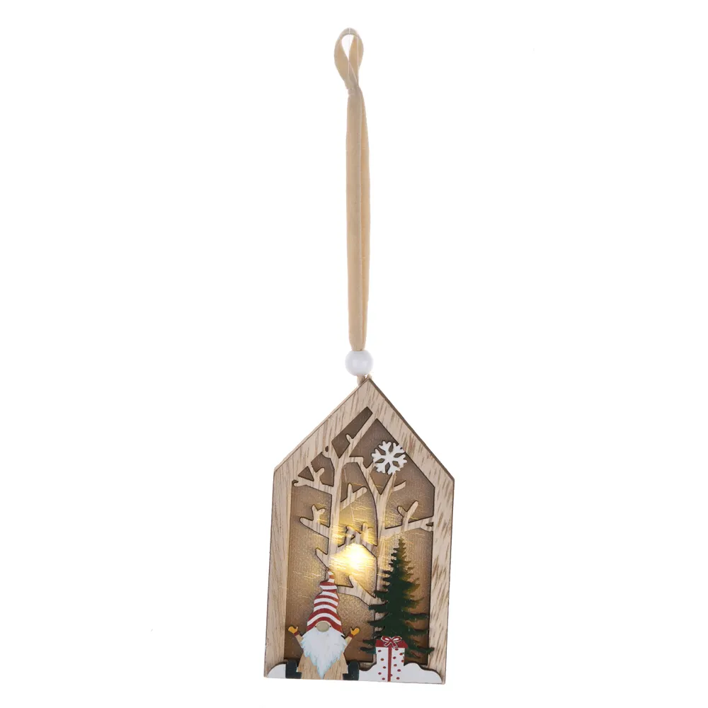 LED Weihnachts wünsche Stern Herz Baum Form Anhänger Holz Weihnachts baum hängen Ornament