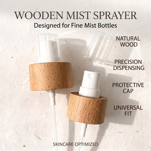 ขวดสเปรย์ไม้เวียดนาม WeWood พร้อมฝาครอบกันฝุ่นแบบใส หัวปั๊มสเปรย์ละเอียด คอขวดไม้ธรรมชาติ สำหรับบรรจุภัณฑ์เครื่องสำอาง - Product Image 1