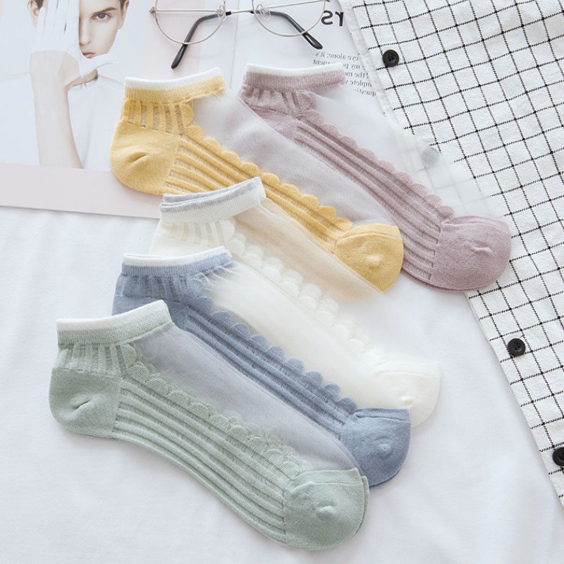 Women's glass silk [vertical stripes, 5 colors]