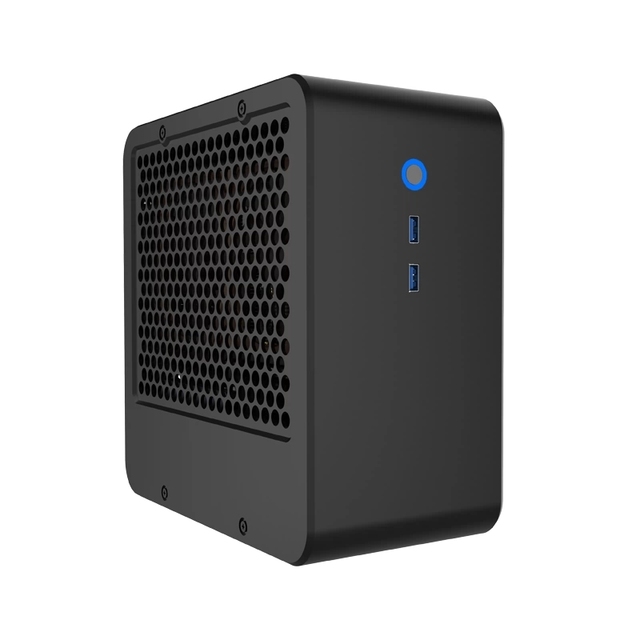 X230 5.8L Aluminum Mini Itx case Black Side Transparent USB2.0*2 Portable 1U Power Computer Pc case Enclosure