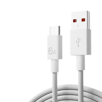Kabel Data USB-A/Type-C Pengisian Cepat Turbo HC 120W 6A, Transmisi Kecepatan Tinggi 480Mbps, Selubung PVC, Tahan Tekuk, Diperkuat