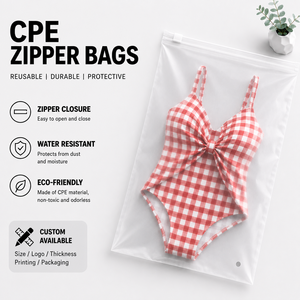 CPE Zipper Bags Reusable Durable Protective <b>Water</b> Resistant Eco-Friendly Packaging for Clothing Shoes - Product Image 1