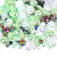 VC vente en gros mélange taille couleur dos plat perles strass appliques demi-rond perles Flatback pour la décoration