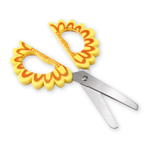 Sunflower Art Scissors Yellow Straight Head 2Cr13 Stainless Steel For Children Diy Craft Home Use - Product Image 1