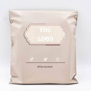 Custom Logo Beige/Nude PolyMailer Printed Poly Packing Mailers Bag Polly Mailing Poly Mailer <b>Polybag</b> Polymailer Shipping Bag - Product Image 2
