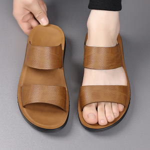 Sandalias de Verano para Hombre, Color Marrón, Suela Suave Antideslizante, Sandalias Transpirables para Exteriores, Zapatos de Playa Modernos con Diseño de una Sola Correa - Product Image 2