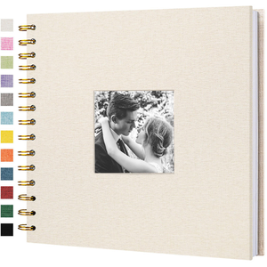 Album <span class=keywords><strong>photo</strong></span> de scrapbooking avec couverture en lin, 40 pages, pour voyages, mariage, <span class=keywords><strong>livre</strong></span> d'or, Noël, baby shower, compatible avec les photos 4x6 et instantanées - Product Image 1