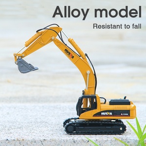 Huina1710 Modèle d'excavatrice réaliste en métal moulé sous pression à l'échelle 1/50 pour les projets de construction en béton armé - Cadeau jouet pour enfants - Product Image 5
