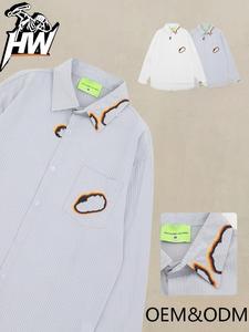 Camicia Casual da <span class=keywords><strong>Uomo</strong></span> a Maniche Lunghe con Bottoni, Stile <span class=keywords><strong>Lumberjack</strong></span>, in Maglia 100% Cotone, Tinta Unita, con Ricamo Logo Personalizzato - Product Image 2