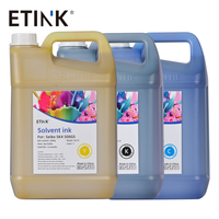 Encre à solvant à faible odeur en vente directe d'usine pour imprimante Starfire SG1024 25PL, encre pour impression sur feuille d'aluminium, 5L CMYK
