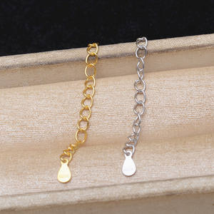 DIY Accessories S925 Silver 5cm Water Drop Tail Chain <b>Extension</b> Gold Plated Adjustable 6071 Plated Pearl Jewelry 3mm Size <b>Bead</b> - Product Image 1