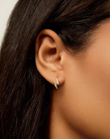 Boucles d'oreilles créoles personnalisées en argent sterling 925 avec croix en zircon cubique, faible MOQ, plaqué or vermeil, usine de Panyu