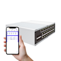Switch Manajemen Cloud Industri 24 Port, 4-port SFP, 4K VLAN, Jaringan Ring ERPS, 6KV, Catu Daya Ganda