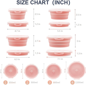 Fiambrera plegable de 4 PS para niños, contenedor de almacenamiento, caja de Almuerzo - Product Image 6